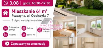 3 pokoje z balkonem 61 m²  2 piętro
