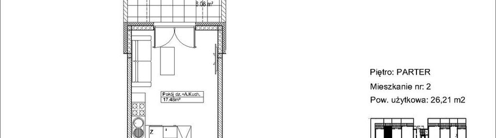 Mieszkanie w stanie deweloperskim 26,21 m2