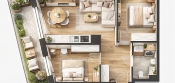 Promocja  narożne 3 pokoje koszutka balkon 12 m