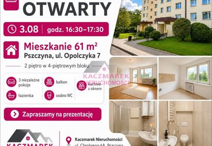 3 pokoje z balkonem 61 m²  2 piętro