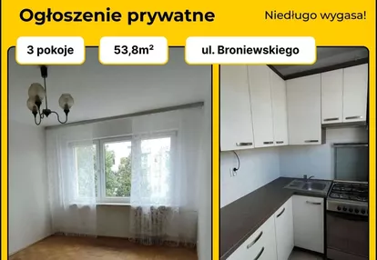 0% PROWIZJI, 3 pokoje + balkon, ul. Broniewskiego