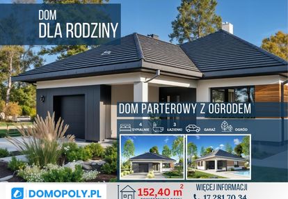 Dom parterowy z ogrodem w otoczeniu natury.
