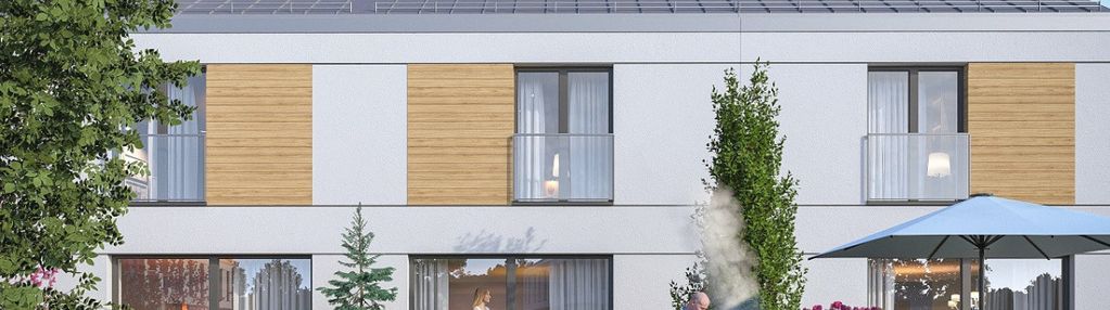 Nowoczesny szereg w otoczeniu terenów zielonych