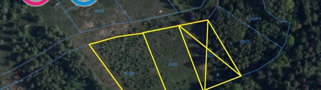 Działka pępowo, media, droga utwardzona.