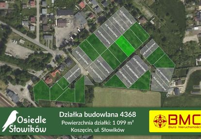 Działka budowlana koszęcin 1099m2 ul. słowików