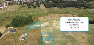 Działka 1000 m2 pod zabudowę jednorodzinną, rąty,