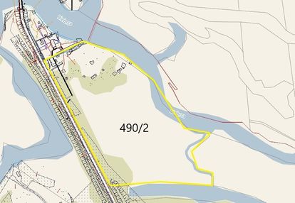 Teren z istniejącą zabudową -lina brzegowa biebrzy