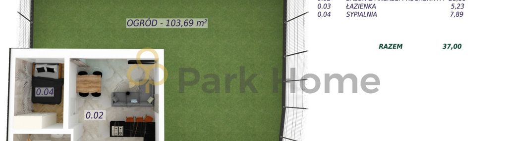 Dwa pokoje z dużym ogródkiem rydzyna