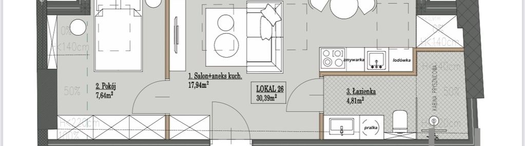 Cena z vat. 2 pokoje. przy browarach w.