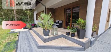 Piękny dom, las, rzeka, jezioro