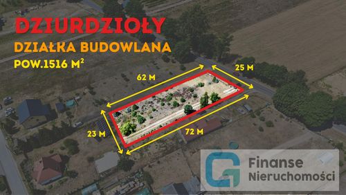 Działka budowlana 1516 m² | dziurdzioły