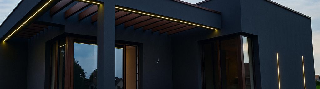 Nowoczesna bryła! dom parterowy z oświetleniem led
