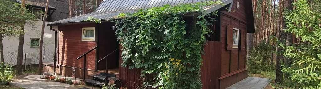 Domek letniskowy w lesie blisko rzeki i zegrza.