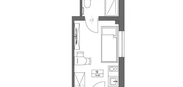 Mieszkanie na sprzedaż 1 pokoje 14m2