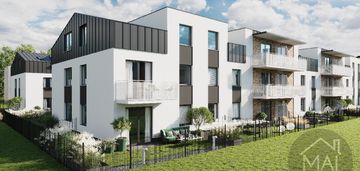 Nowe 2 pokoje z aneksem. ogródek 90m2. gotowe.