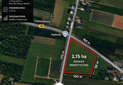 Działka inwestycyjna 2,15 ha