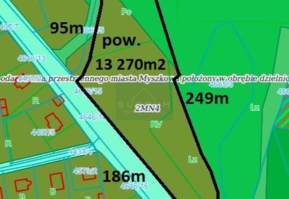 Duża działka myszków, z możliwością podziału.