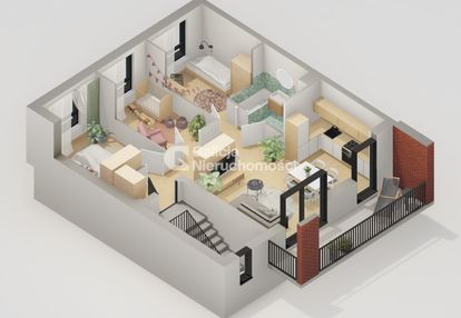 4 pokojowe mieszkanie o powierzchni 62 m² | balkon