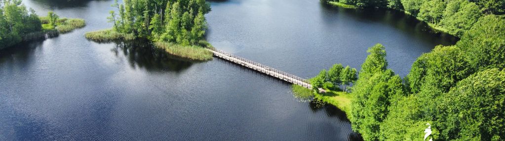 Teren inwestycyjny z linią brzegową jeziora