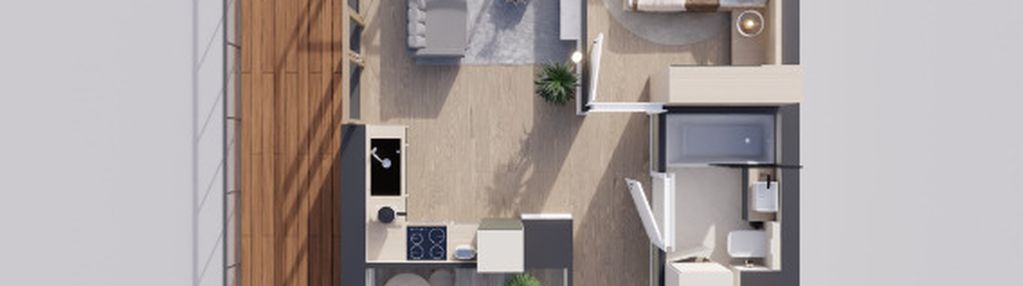 Sunrise park | mieszkanie nr 2.2 | 3 pokoje 47,42 m2 + balkon |