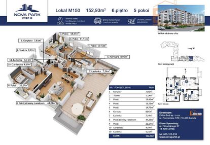 Duży apartament z dwoma balkonami m-150