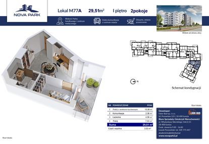 Funkcjonalne nowe mieszkanie m-77a