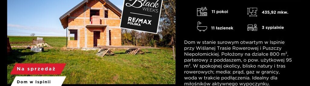 Dom przy trasie rowerowej/puszcza niepołomicka