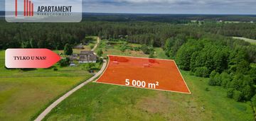 Działka 5000 m2 ze ścianą lasu, raj dla duszy