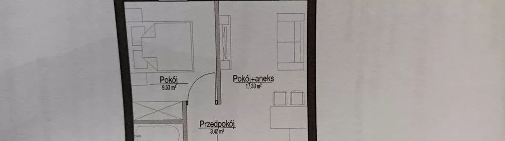 Mieszkanie 2 pokoje Pruszcz Gdański 34.28m2+hala