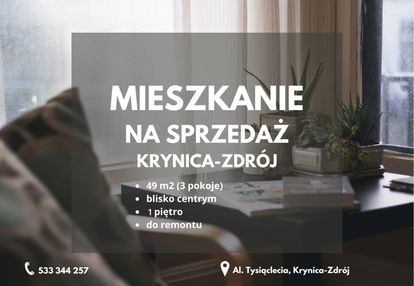 3 pokoje, 49 m² – blisko centrum krynica-zdrój