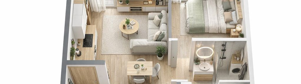 2 pokoje | balkon | i piętro | funkcjonalny układ