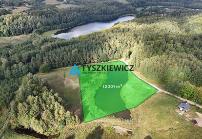 Działka otoczona lasem przy jeziorze mierzeszyn