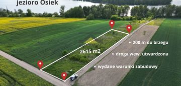 Działka z wz nad jeziorem osiek,ługi