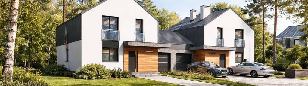 Nowoczesny dom bliźniak z garażem