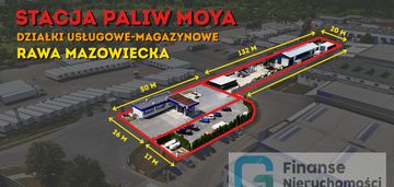 Stacja paliw moya + hala magazynowa