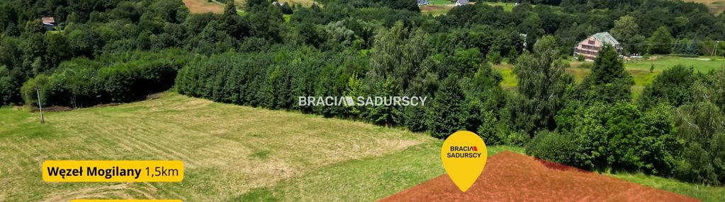 6 arów budowlanej, piękna panorama, mogilany