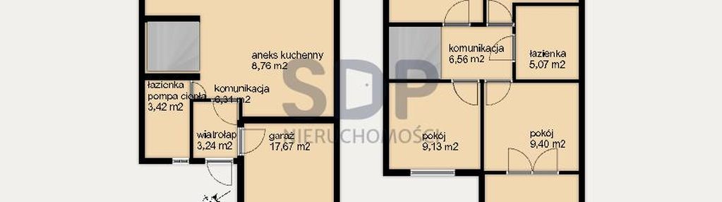 Dom szeregowy z garażem, tarasem i ogródkiem