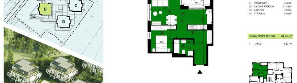 45 m2/ 2 pokoje / garaż/ klucze grudzień 2024