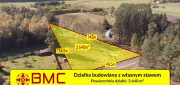 Działka budowlana z własnym stawem kamińsko 3640m2
