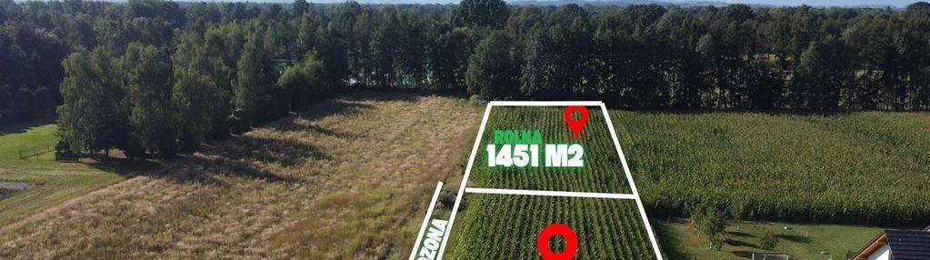 Duża działka rolno-budowlana 2451 m² mnich