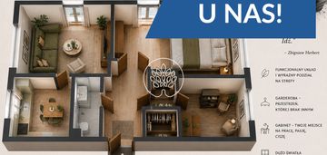 3 pokoje + garderoba | 54 m² | herberta