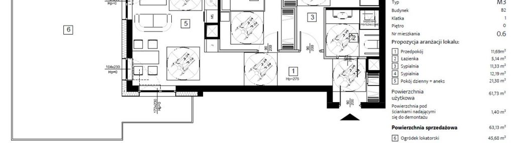 Ul. jemiołuszki - 63 mkw, 3 pok., 45 mkw ogródek!