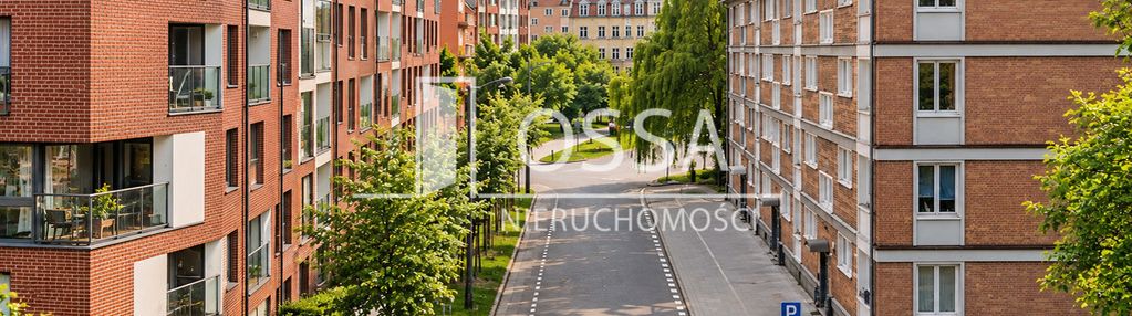Ponad dachami gdańska. widok na motławę