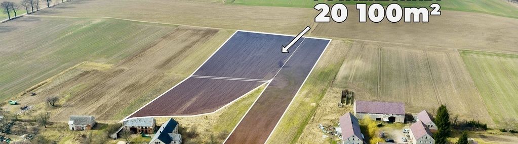 Trzy działki rolne (20.100 m²) + opcjonalnie dom