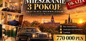 Luksusowe mieszkanie 3pokoje okolice plac grunwladzki wrocław