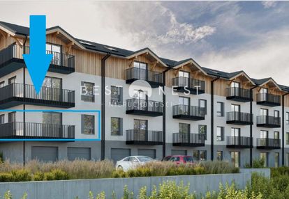 Apartament (48 m2) z rogowym balkonem i garażem