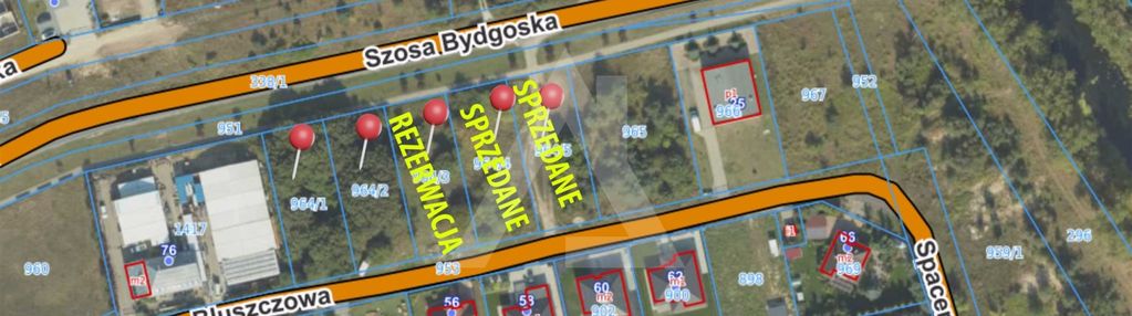 Działki przy szosie bydgoskiej w łochowie