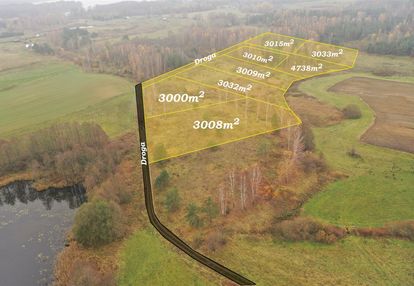 Działki nad jeziorem kalwa, miłuki, gm.pasym