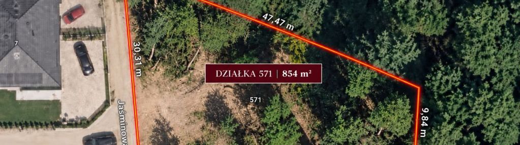 Działka budowlana przy lesie | 853 m² | lusowo