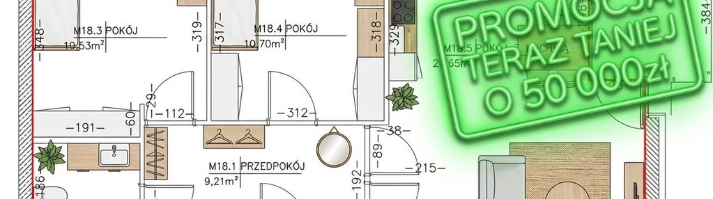 ❤️ sławinek idealne 3 pokoje promocja - 50 000zł !